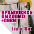 Spandoeken (omzoomd+oog) 1m x 3m