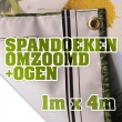 Spandoeken (omzoomd+oog) 1m x 4m